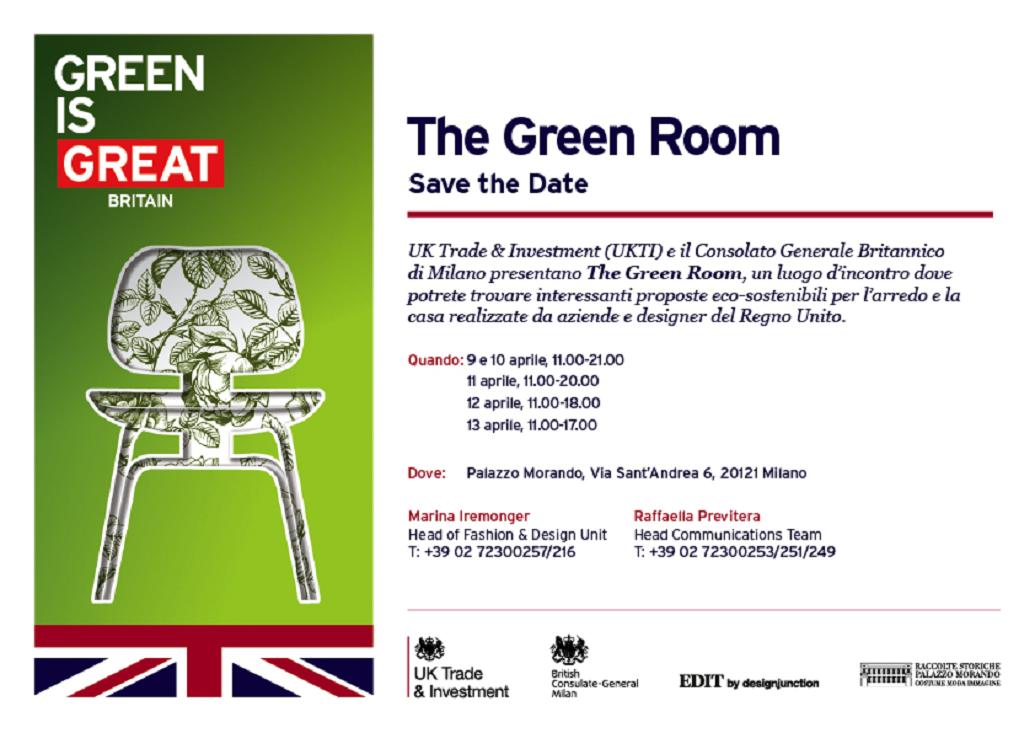 UK Trade & Investment and the British Consulate General in Milan presents  The Green Room.